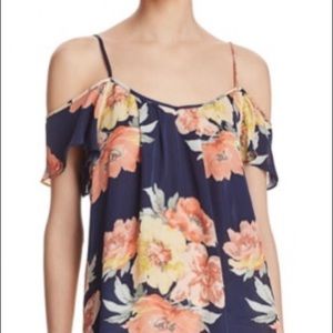Joie Adorlee Cold Shoulder Silk Top